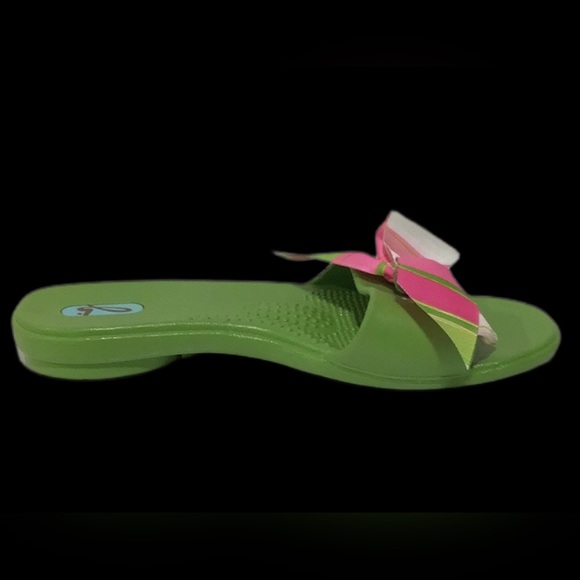 NEW OKAb (OKA-BEE) Okabashi Madison Slides, KeeWee Green with Bow, Size: Medium - Picture 6 of 11